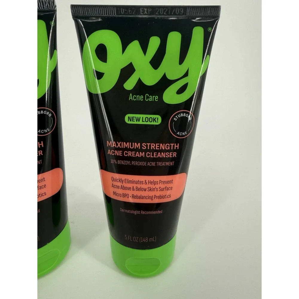 OXY Face Wash Benzoyl Peroxide 10% Acne Wash 5oz ( 3 pack ) Acne Cream Cleanser